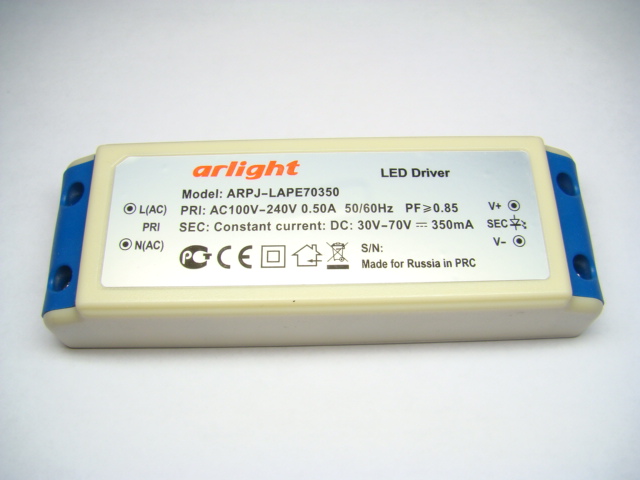 Источник тока AC/DC-350mA,11-18 1W,45-68V,PFC