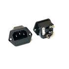 Гнездо сетевое папа с предохранителем 3pin 250V 10A   AC-004 