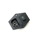 Гнездо сетевое папа 3pin 250V 10A с предохранителем и выключателем
