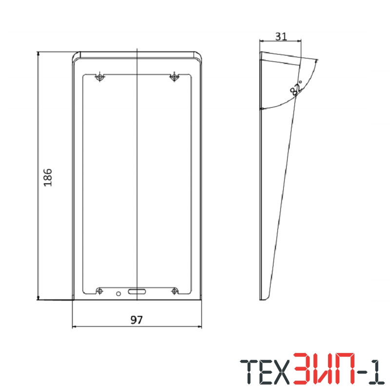 Козырек для врезного монтажа вызывной панели серии DS-KV8x13