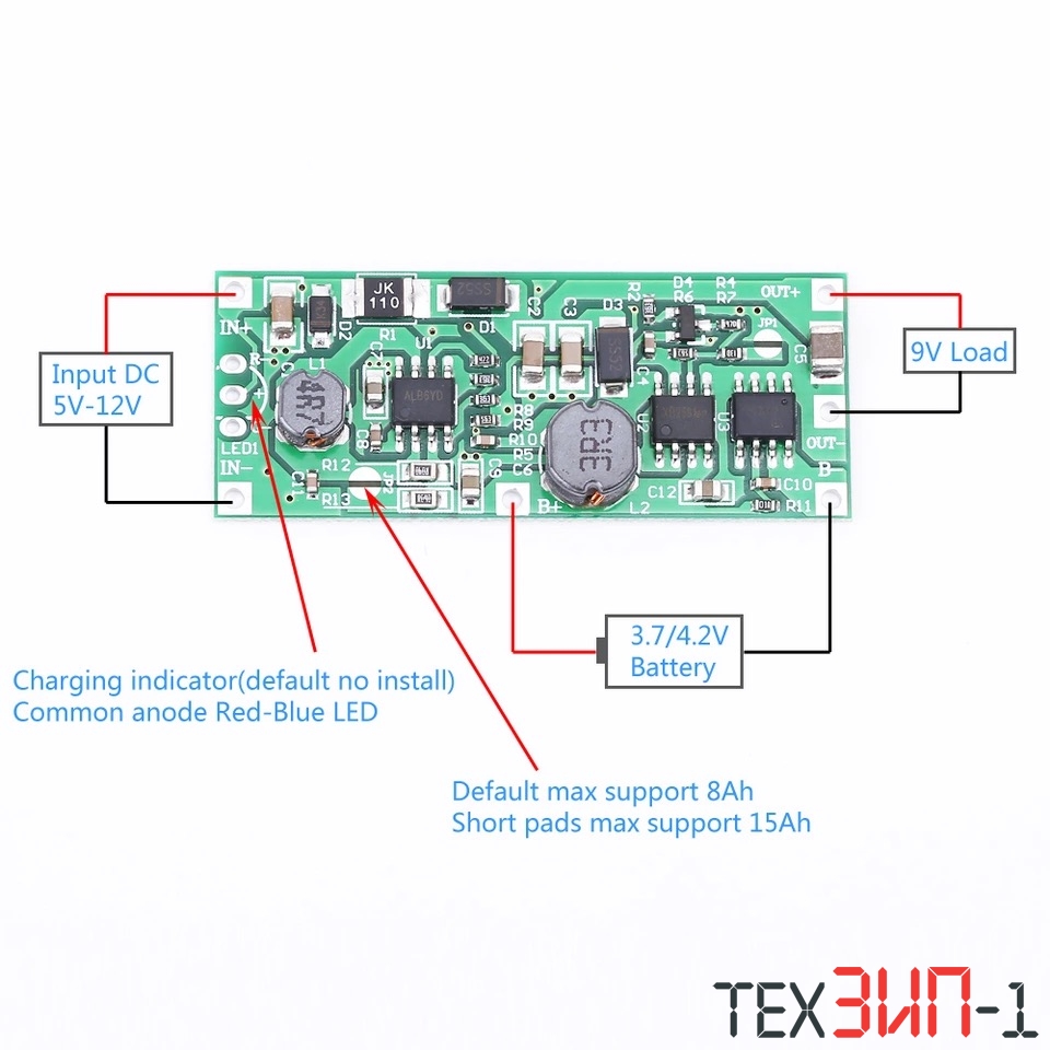 12V, 1A, 12W для Li-ion АКБ Источник бесперебойного питания