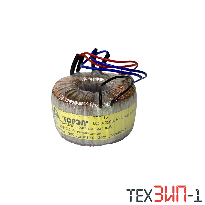 Трансформатор тороидальный 2x12V 15W 220V