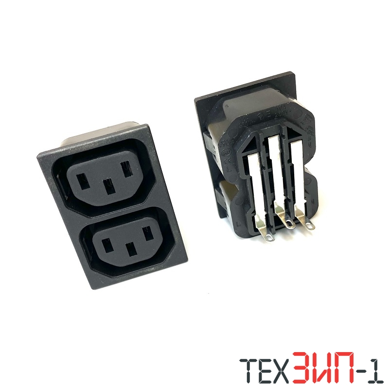 Гнездо сетевое мама двойное 3pin 250V 10A