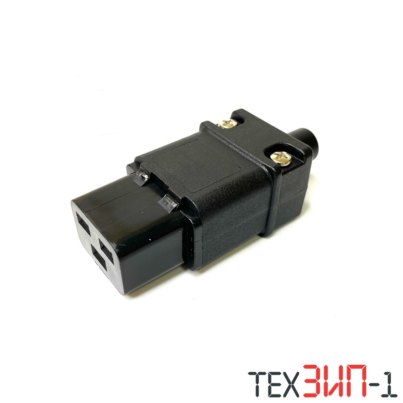 Вилка сетевая EC-320-C19, 3-х полюсной 250V 16A