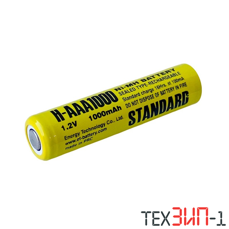 AAA1000 (1.2V,1000mAh) 44.0x10.1mm NI-MH промышл. Аккумулятор
