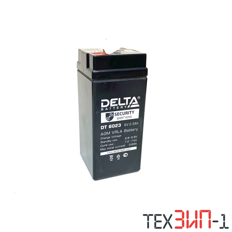 6V, 2.3Ah DELTA DT6023 101*47*47 мм свинцово-кислотный аккумулятор