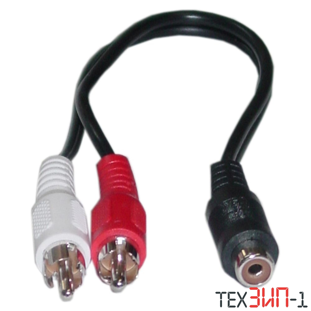 шнур Y-конектор 1xRCA мама на 2хRCA папы