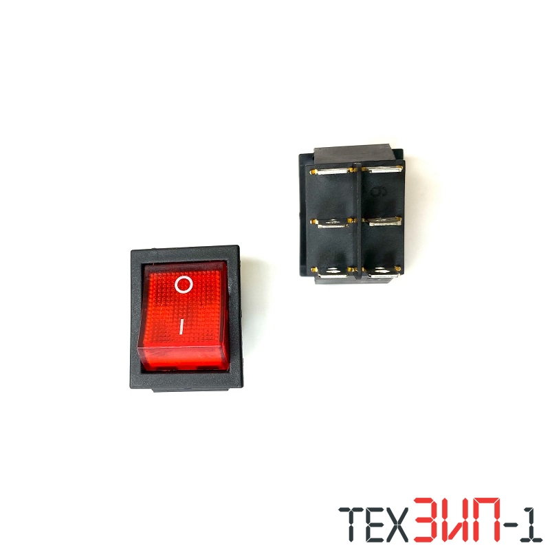 Кнопка RS-202-8C 6pin on-on красный