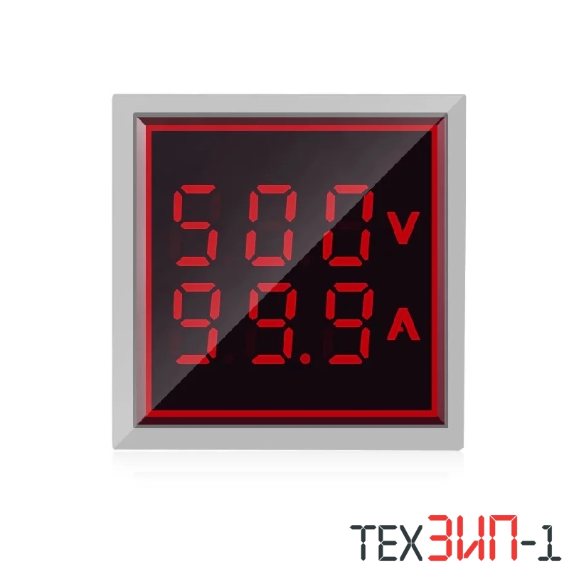 Вольтметр / амперметр цифровой квадратный 60-500V 1-100A